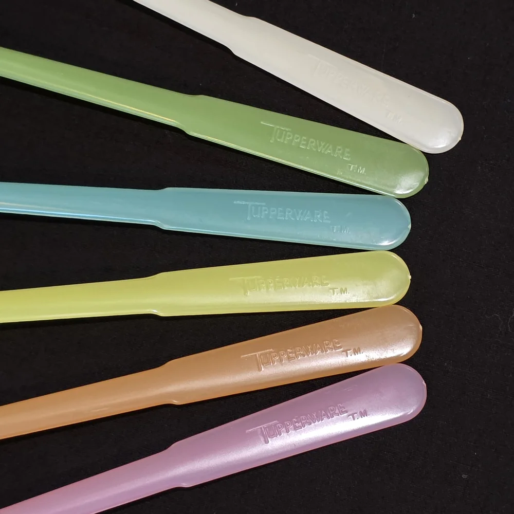 1950s Tupperware Fork-O-Spoons Millionaire Line Spork Pastel Fork Spoon Set of 6